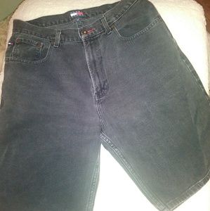 Vintage 90's Tommy Hilfiger black washed denim sh